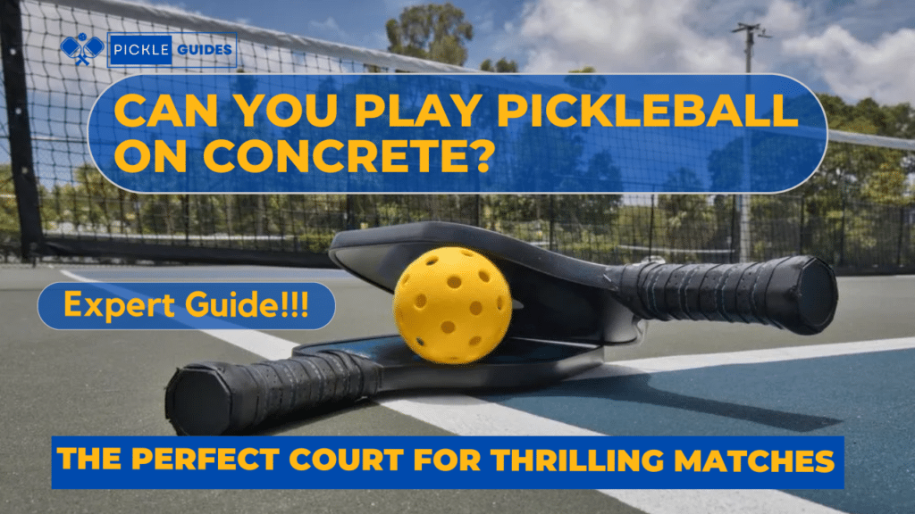 pickleball on concrete court
